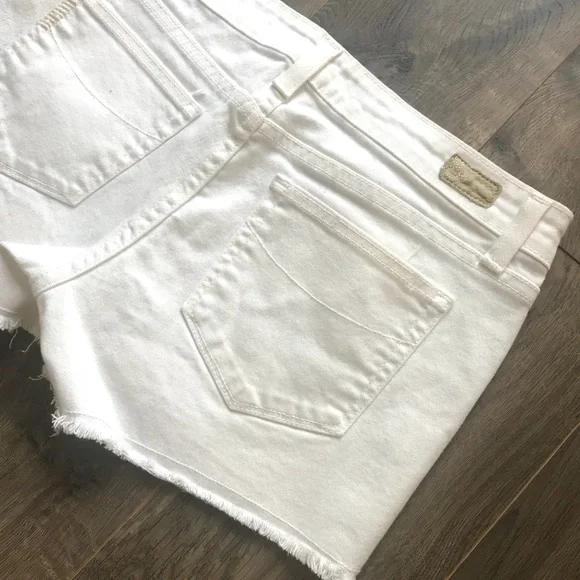 Paige White Fringed Denim Shorts - Picture 6 of 7